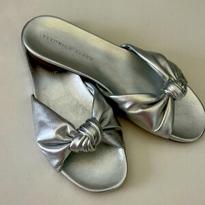Metallic silver Veronica Beard sandals